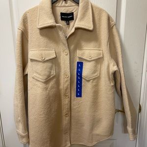 Brand New Hilary Radley Shirt Jacket/ Shacket Beige Large